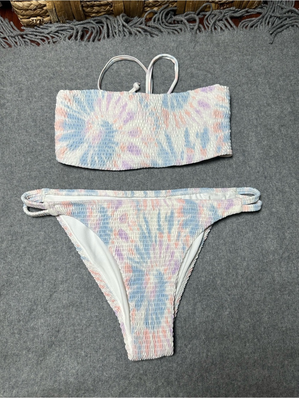 Hollister Swim Tie-Dye Smocked Bikini Set size Medium
